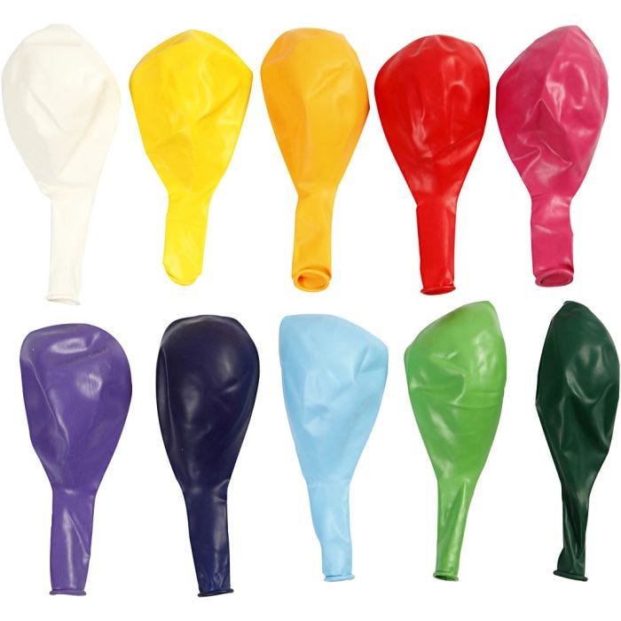 Balloons, round, dia. 23 cm, assorted colours, 10 pc/ 1 pack