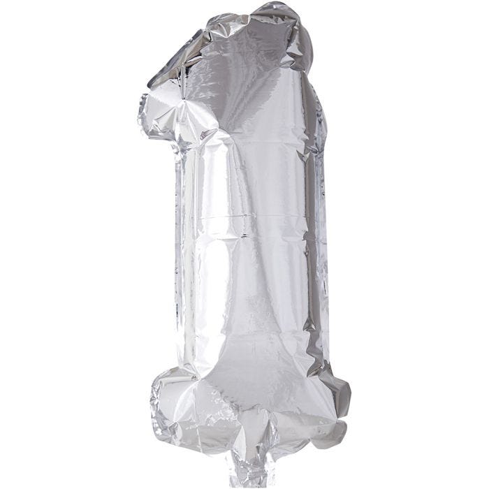 Foil Balloon, 1, 41 cm, silver, 1 pc
