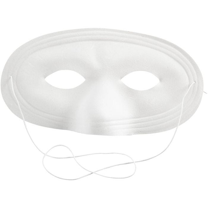 Half Face Masks, 10 cm, 17,5 cm, white, 1 pc