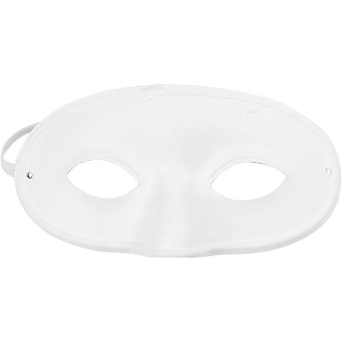 Half Face Masks, H: 9,5 cm, W: 18,5 cm, white, 1 pc