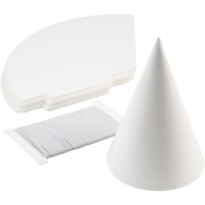 Cone, H: 23 cm, dia. 16,5 cm, 230 g, white, 50pc/ 1 pack