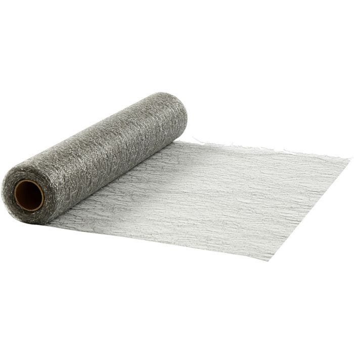 Table runner, 30 cm, silver, 10m/ 1 roll