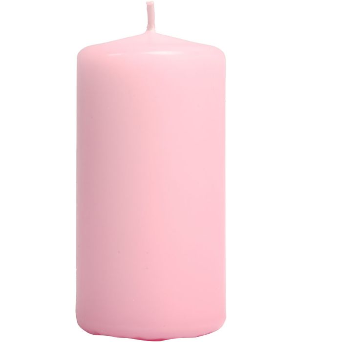 Candles, H: 100 mm, dia. 50 mm, light red, 6 pc/ 1 pack