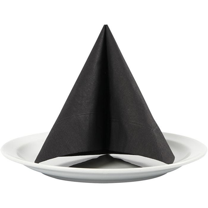 Table Napkins, size 33x33 cm, black, 20pc/ 1 pack