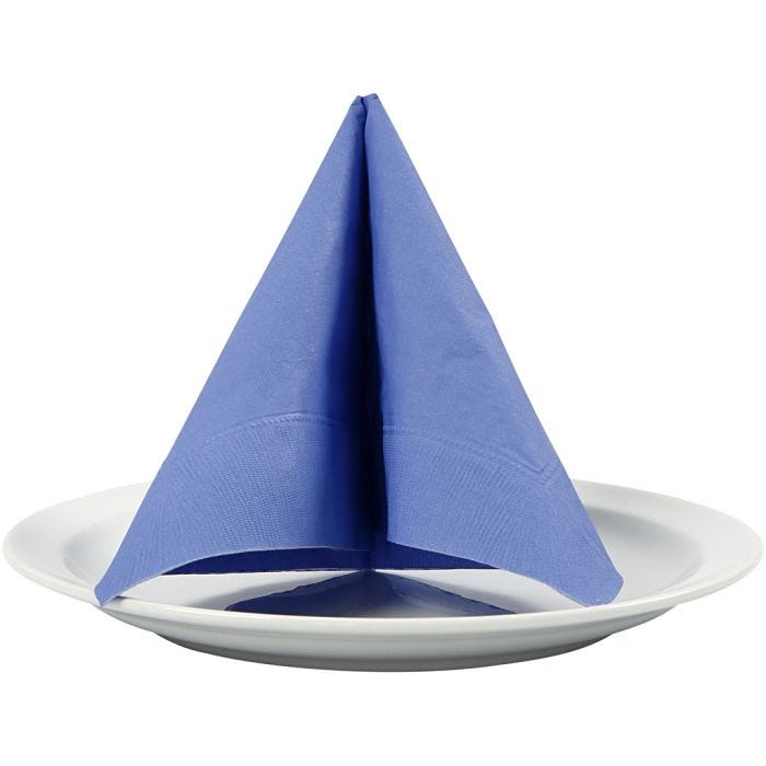 Table Napkins, white back, 33x33 cm, light blue, 20pc/ 1 pack