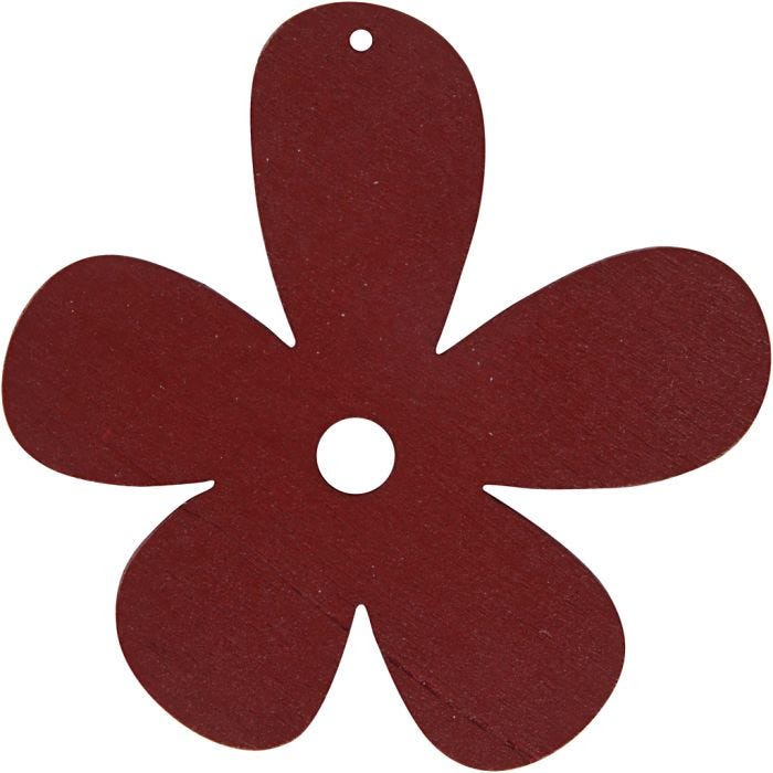 Flower, size 57x51 mm, thickness 2 mm, claret, 10 pc/ 1 pack