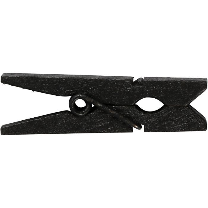 Mini Clothes Peg, 35x7 mm, 9 mm, black, 20pc/ 1 pack