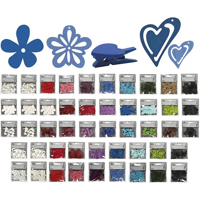 Wood decoration, Content may vary , assorted colours, 50pack/ 1 pack
