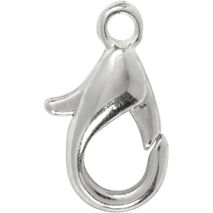 Carabiners, L: 10 mm, silver-plated, 100 pc/ 1 pack