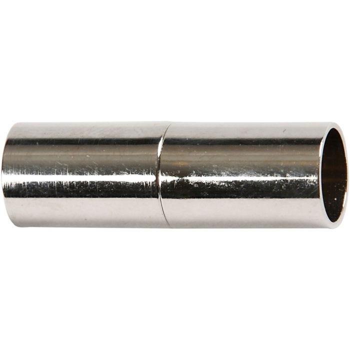 Magnetic Clasp, L: 20 mm, hole size 5 mm, silver-plated, 2 pc/ 1 pack