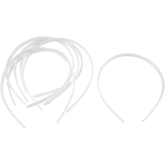 Hair Bands, W: 8 mm, white, 20 pc/ 1 pack