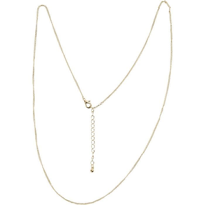 Chain, 80 cm, 1 mm, gold-plated, 1 pc