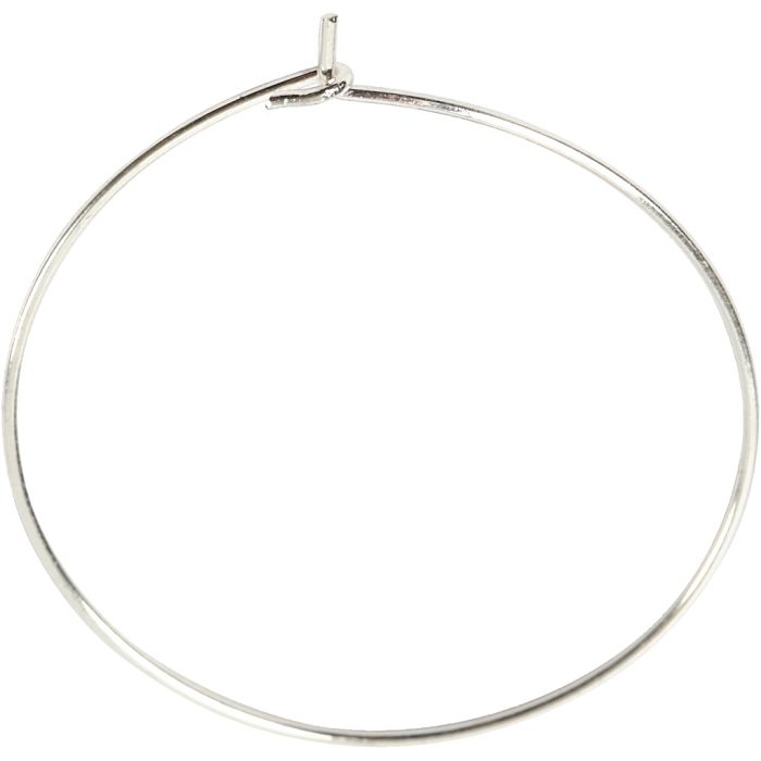 Beading Hoops, dia. 30 mm, silver-plated, 6 pc/ 1 pack