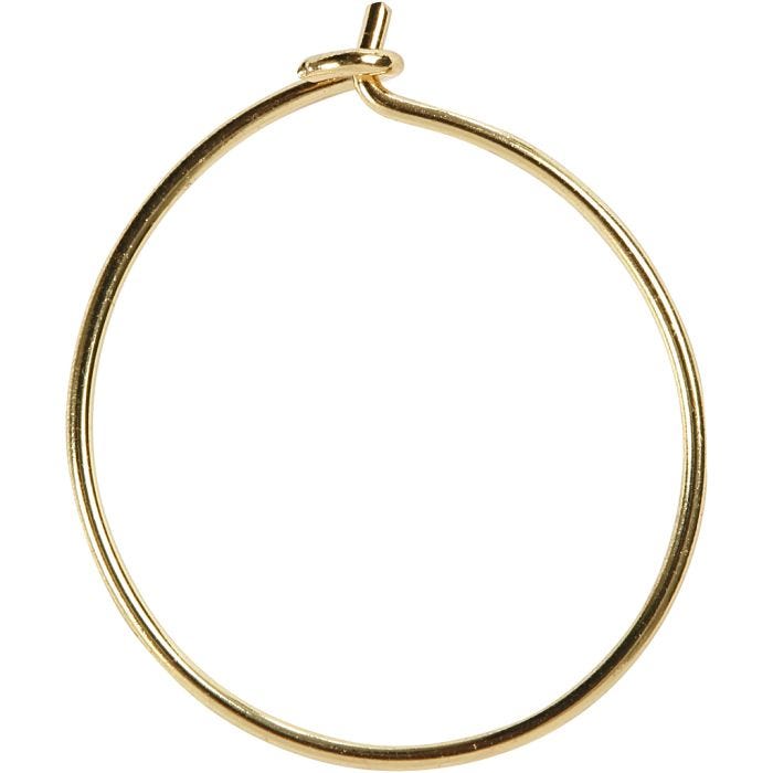Beading Hoops, dia. 20 mm, gold-plated, 8 pc/ 1 pack