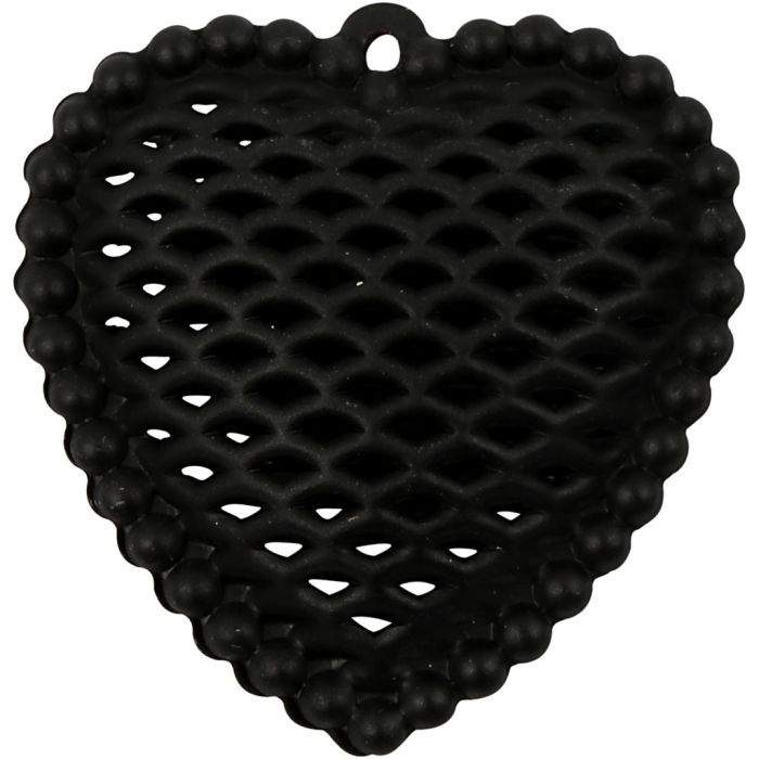 Heart, 28x29 mm, 1 mm, black, 1 pc