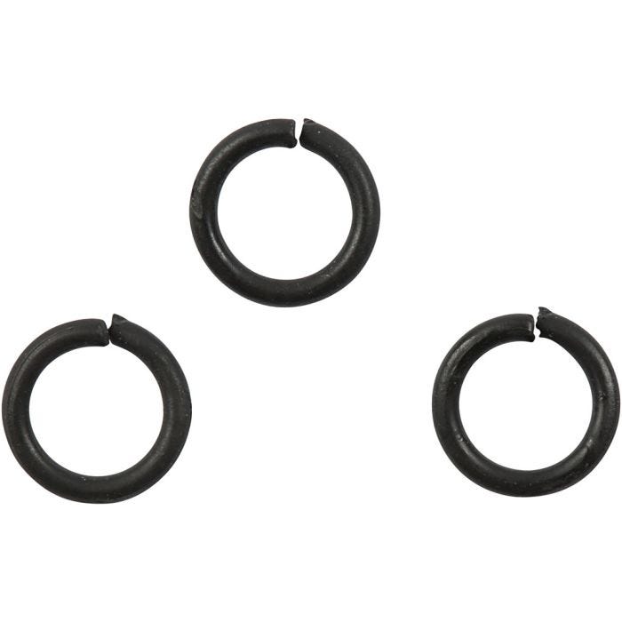 Jump Ring, size 7 mm, thickness 1 mm, black, 50 pc/ 1 pack