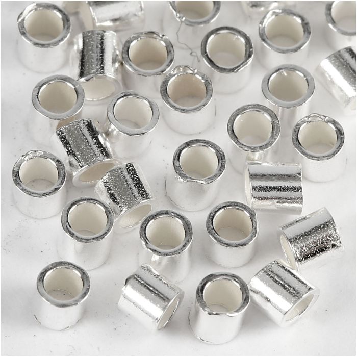 Crimp Beads, dia. 2 mm, silver, 50 pc/ 1 pack