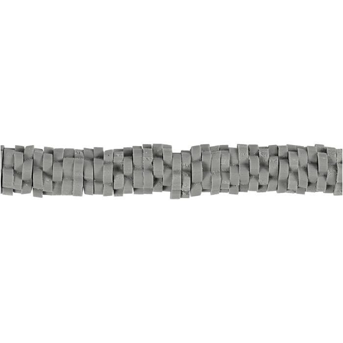 Clay Beads, dia. 5-6 mm, hole size 2 mm, grey, 145 pc/ 1 pack