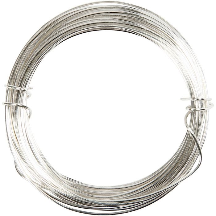 Silver-plated Wire, thickness 0,8 mm, silver-plated, 6 m/ 1 roll