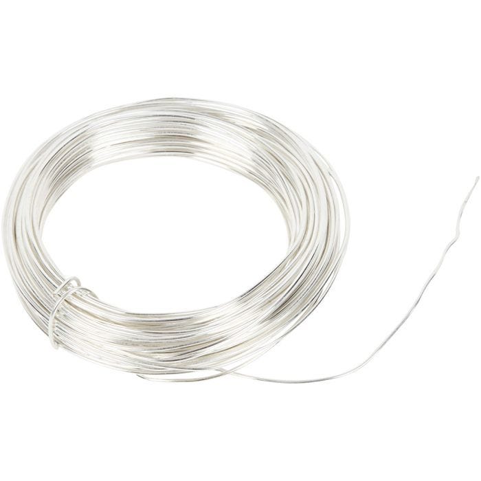 Metal wire, thickness 1 mm, silver-plated, 4 m/ 1 roll