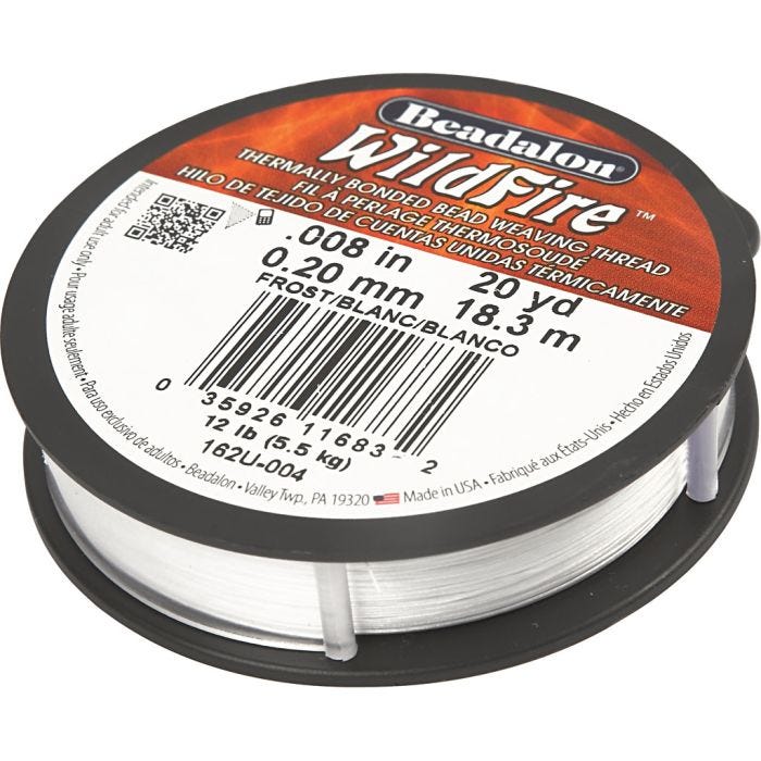 Jewellery Wire, 0,2 mm, white, 18.30m/ 1 roll
