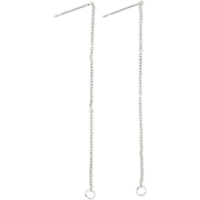 Stud Earrings, 70 mm, silver-plated, 1 pair