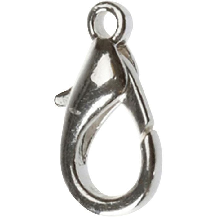 Carabiners, L: 18 mm, silver-plated, 25 pc/ 1 pack
