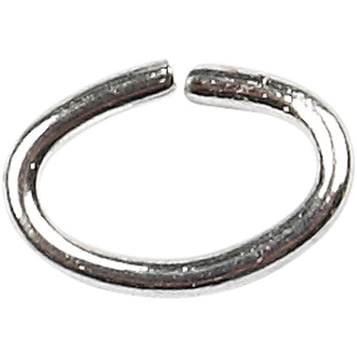 Oval Jump Rings, thickness 0,7 mm, silver-plated, 50 pc/ 1 pack