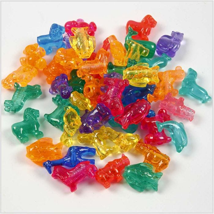 Novelty Shape Beads, size 25 mm, hole size 4 mm, 125 ml/ 1 pack