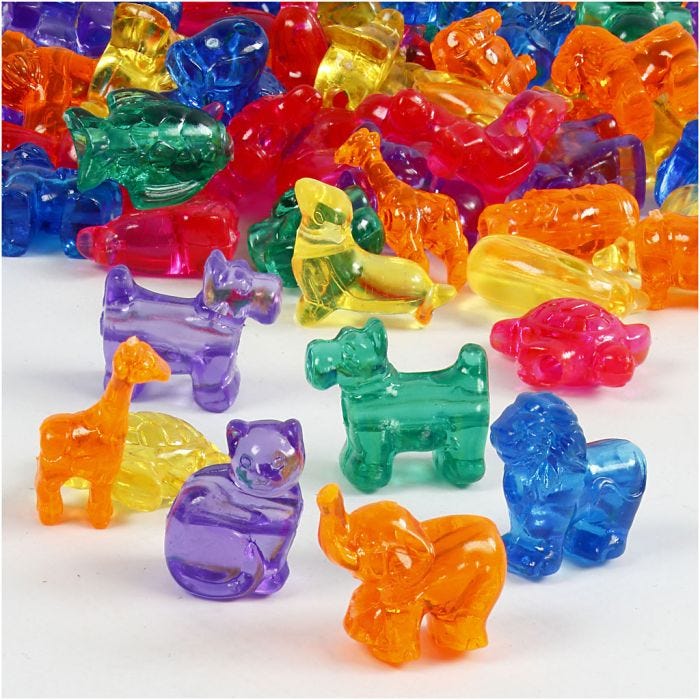 Novelty Shape Beads, size 25 mm, hole size 4 mm, assorted colours, 700 ml/ 1 tub