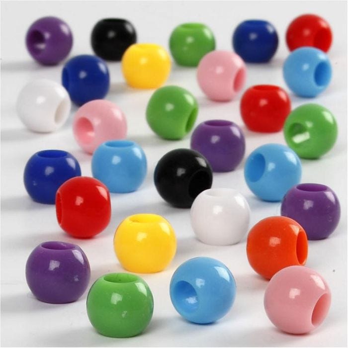 Pony Beads, dia. 8 mm, hole size 4 mm, 70 g, 125 ml/ 1 pack
