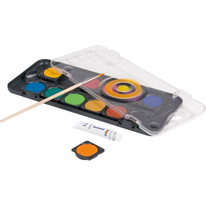 PRIMO Watercolour Paints, dia. 30 mm, assorted colours, 12 pc/ 1 pack