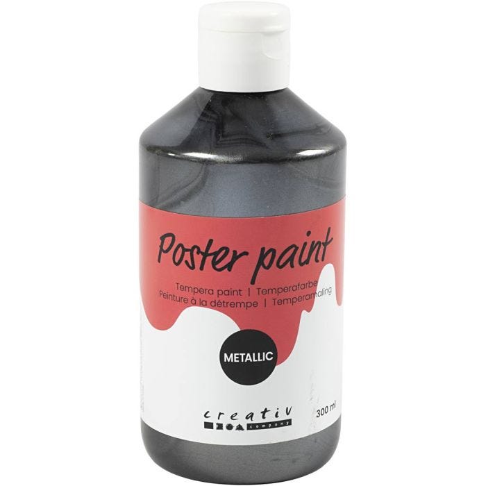 Poster paint Metallic, black, 300 ml/ 1 pack
