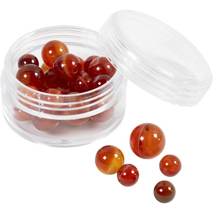 Agate stone beads, size 1x10, 12x8, 15x6 mm, hole size 0,9-1 mm, burnt orange, red, 28 pc/ 1 pack