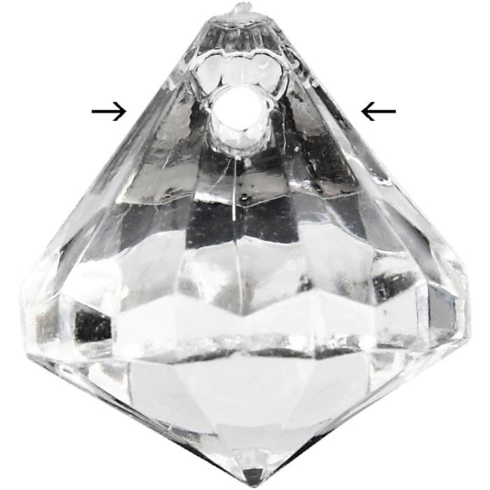 Acylic Beads, size 17x16 mm, hole size 1,2 mm, gloss transparent, 43 pc/ 1 pack