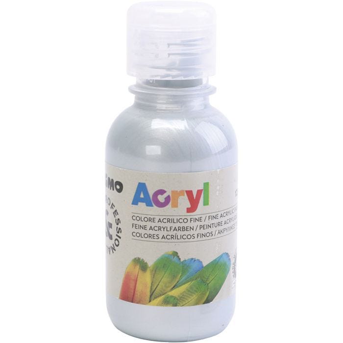 PRIMO luxury acrylic paint, silver, 125 ml/ 1 bottle
