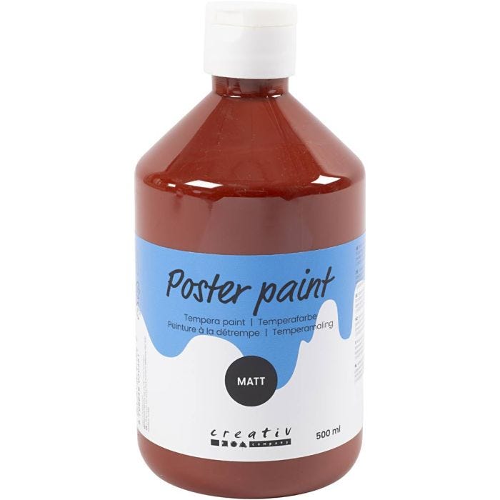 Poster paint Matte, brown, 500 ml/ 1 bottle