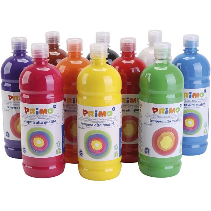Tempera Paint Matte, matt, assorted colours, 10x1000 ml/ 1 pack