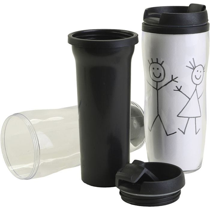 Thermo mug with lid, H: 17,5 cm, dia. 7 cm, 12 pc/ 1 pack
