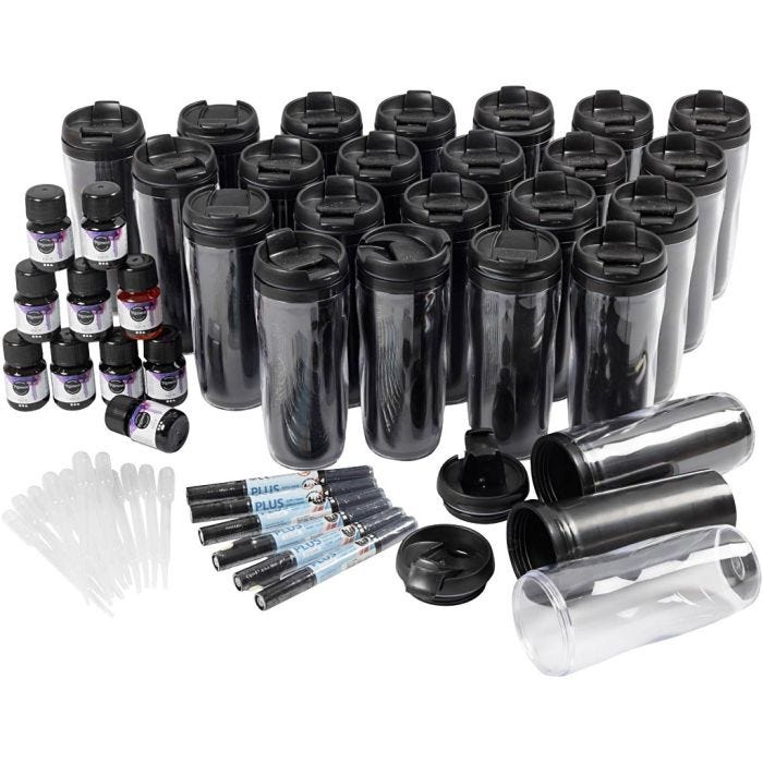 Classroom set of thermo mugs, H: 17,5 cm, D 7 cm, 1 set