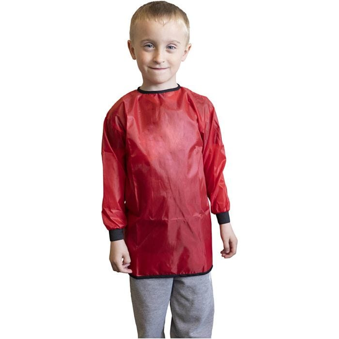 Artist Smock, L: 55 cm, size 2-4 years, red, 10 pc/ 1 pack