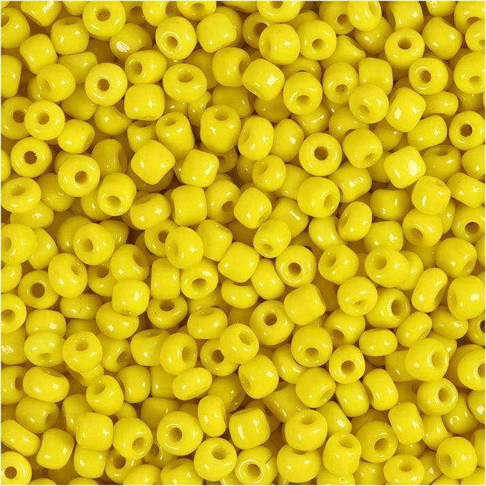 Rocaille Seed Beads, dia. 3 mm, size 8/0, hole size 0,6-1,0 mm, yellow, 25 g/ 1 pack