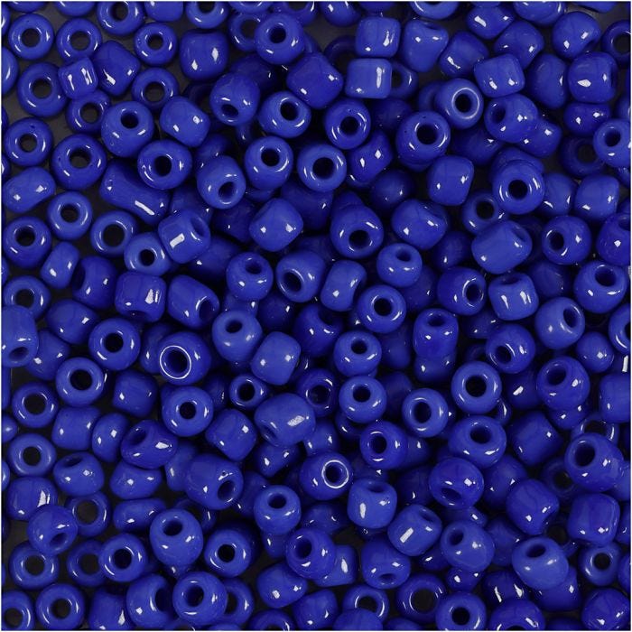 Rocaille Seed Beads, dia. 3 mm, size 8/0, hole size 0,6-1,0 mm, blue, 25 g/ 1 pack