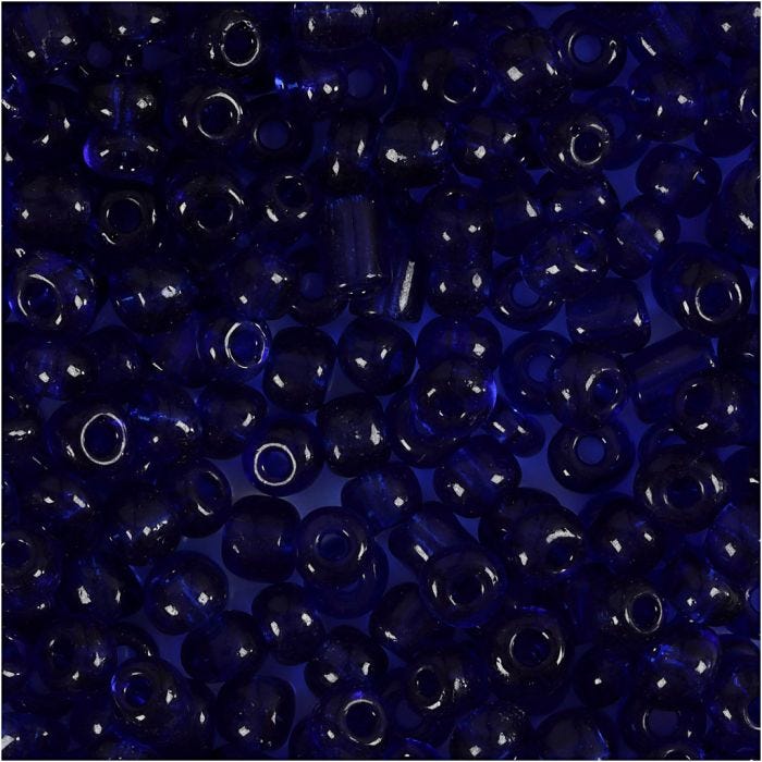 Rocaille Seed Beads, dia. 4 mm, size 6/0, hole size 0,9-1,2 mm, cobalt blue, 25 g/ 1 pack