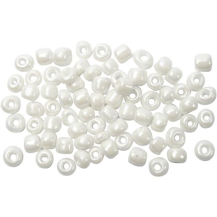 Rocaille Seed Beads, dia. 4 mm, size 6/0, hole size 0,9-1,2 mm, mother-of-pearl, 500 g/ 1 pack
