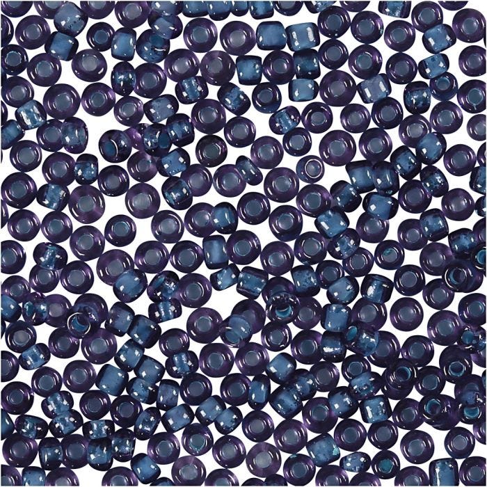 Rocaille Seed Beads, dia. 1,7 mm, size 15/0, hole size 0,5-0,8 mm, purple, 25 g/ 1 pack
