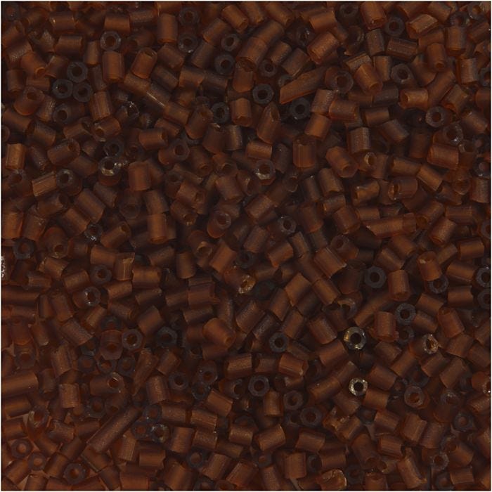 Rocaille Seed Beads 2-cut, dia. 1,7 mm, size 15/0, hole size 0,5 mm, brown, 500 g/ 1 bag