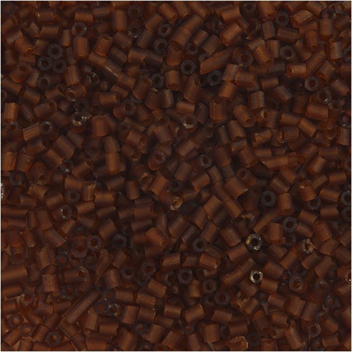 Rocaille Seed Beads 2-cut, dia. 1,7 mm, size 15/0 , hole size 0,5 mm, brown, 500 g/ 1 bag