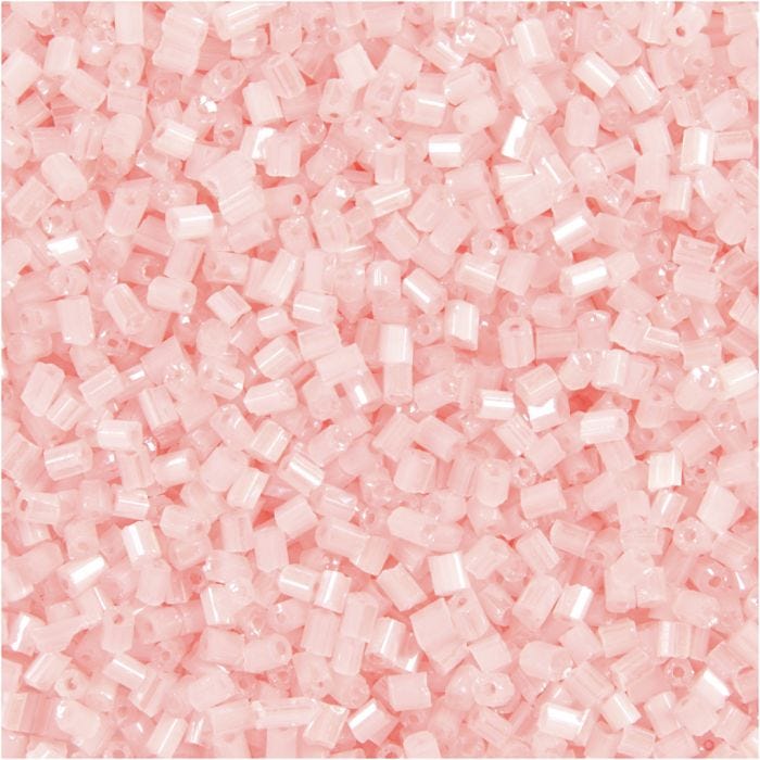 Rocaille Seed Beads 2-cut, dia. 1,7 mm, size 15/0, hole size 0,5 mm, transparent rose, 500 g/ 1 bag