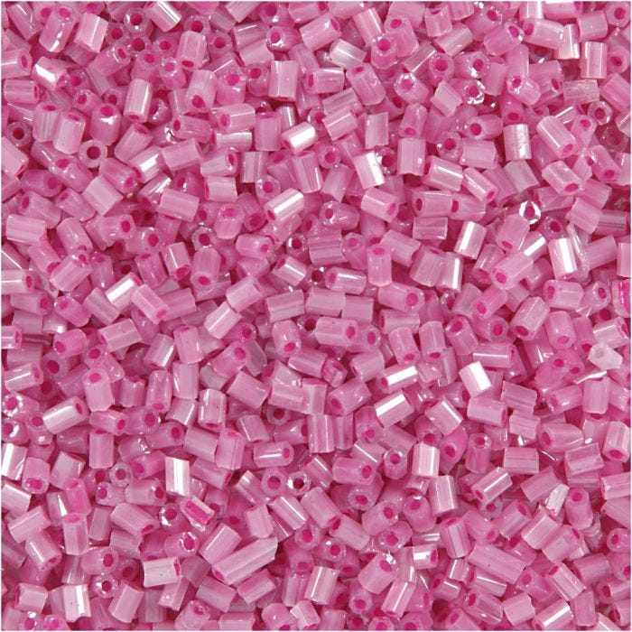 Rocaille Seed Beads 2-cut, dia. 1,7 mm, size 15/0 , hole size 0,5 mm, rose, 25 g/ 1 pack